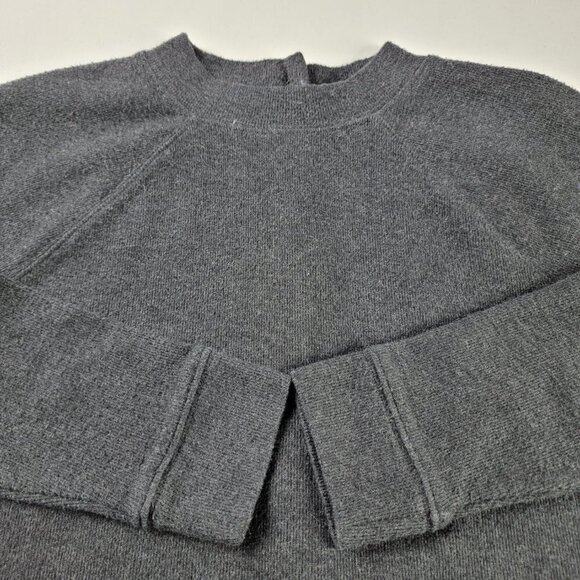 Madewell Sweater Women's XS Gray Long Sleeve Stretch Accent Button Black - Picture 4 of 6